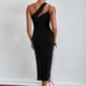 thumbnail image 5 of Vestido corto bodycon con un hombro para mujer, sin mangas, vestidos sin espalda para cóctel, 5 of 7
