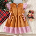 thumbnail image 4 of Jamsmile Toddler Girls Christmas Dress Striped Print Ruffles Sleeveless Dresses Bow Party Gown Kids Girls Holiday Pageant Dress, 4 of 8