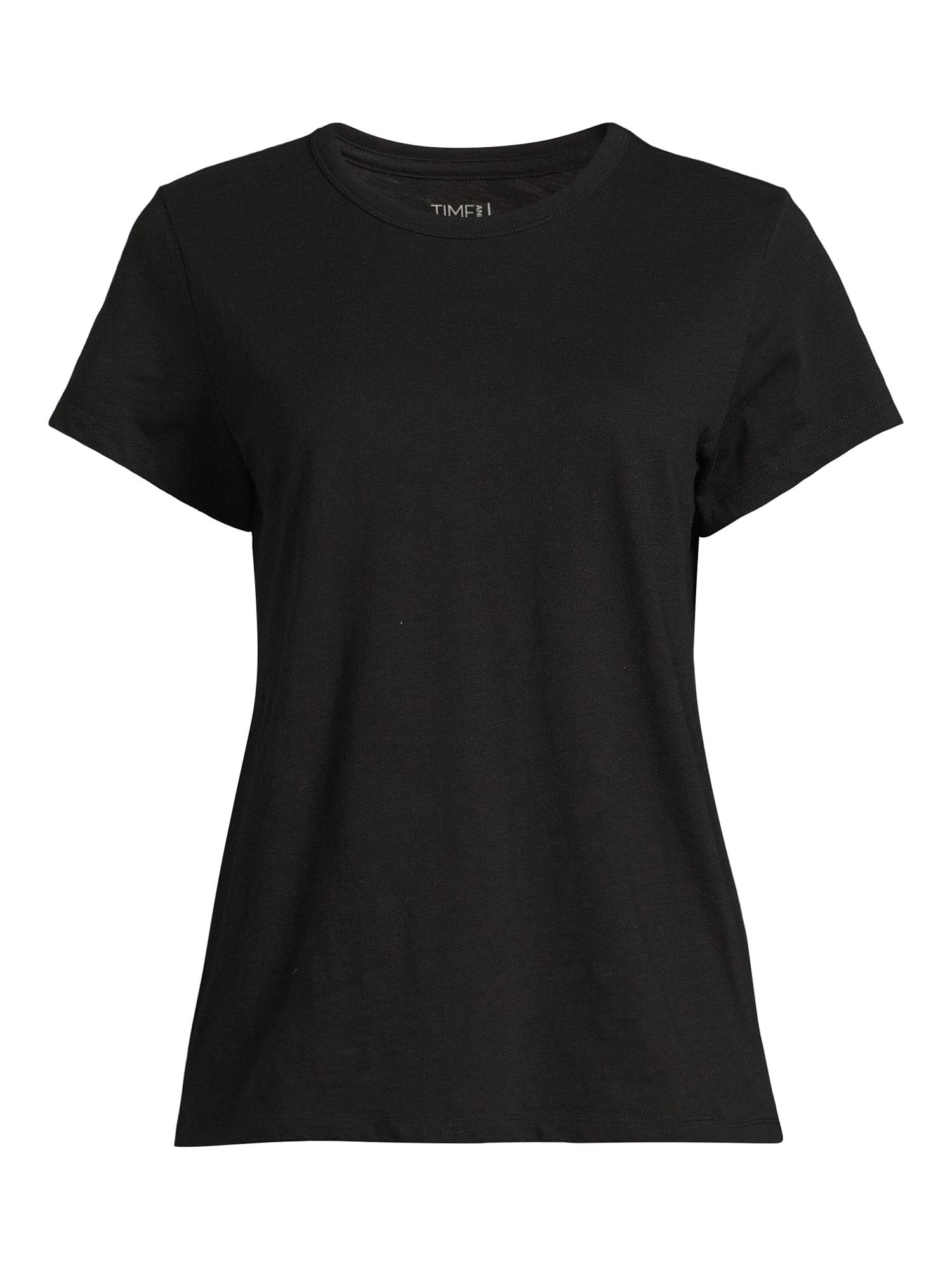 Time and Tru Women’s Slub Jersey Crewneck Tee with Short Sleeves, Sizes XS-XXXL