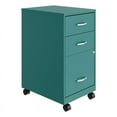 thumbnail image 1 of Space Solutions 18in 3 Drawer Metal Mobile Cabinet Ball Bearing Slide Turquoise, 1 of 10