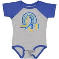 thumbnail image 3 of Inktastic 3-21 World Down Syndrome Day Blue and Yellow Rainbow Ribbon Boys or Girls Baby Bodysuit, 3 of 5