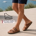thumbnail image 4 of Alpine Swiss Mens Double Strap Slide Sandals with EVA Sole - Flat Casual Comfort Shoes, Brown, 4 of 8
