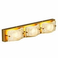 thumbnail image 4 of Kadyn 3-Light Vanity Fixtures, Curved Cloud Glass Lampshades Gold Copper Plate, Modern Bathroom Wall Lighting Fixtures Over Mirror, 4 of 7