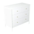 thumbnail image 6 of Jopath White 4-Drawer Dresser, Wooden Storage Cabinet with Gold Handle, Nightstand Organizer for Living Room and Apartment, 6 of 7