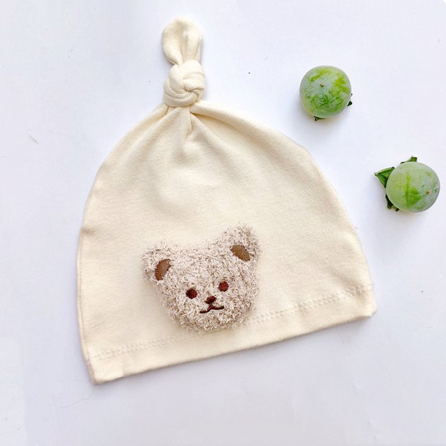 Gorro fetal de un solo nudo con diseño de oso de dibujos animados de estilo coreano para bebés, primavera y otoño, bonito jersey para bebés, niños y niñas