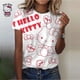 thumbnail image 5 of Camiseta con estampado de dibujos animados de Hello Kitty para mujer, camisetas con gráficos kawaii, camisetas casuales de manga corta a color para mujer, camisetas Harajuku con cuello redondo, 5 of 5