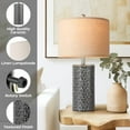 thumbnail image 4 of Modern Ceramic Table Lamp Set of 2, Table Lamps for Living Room, Rustic Farmhouse Bedside Lamps Nightstand lamp for Bedroom, Desk Lamp for End Table Home Decor Black, 4 of 9