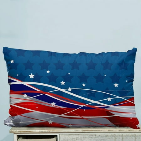 Patriotic Strips - GCKG Patriotic Background The Stars and the Stripes Pillow Case Pillow Cover Pillow Protector Two Sides 20 x 30 Inches