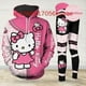 thumbnail image 4 of Sweat à capuche et leggings Hello Kitty pour femme, pantalon de yoga, pantalon de survêtement, mode sport, ensemble imbibé, mignon, 3D, nouveau, 2025, 4 of 4