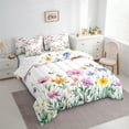 thumbnail image 4 of Manfei Floral Flower Twin Bedding Sets 7-Piece for Female, Rustic Butterfly Animal Bedding Comforter Set, Vintage French Style Reversible Sheet Sets, Super Cozy Room Decor, 4 of 8