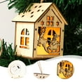 thumbnail image 4 of Christmas LED House Luminous Wooden Christmas Village Houses for Crafts Lighted Christmas Village with Mini Xmas Miniature Tree Decor Winter Snow Christmas Village Decorations Set Craft Gife, 4 of 6