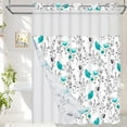 Ikfashoni Hookless Shower Curtain with Snap in Liner, Teal Floral