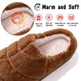 thumbnail image 3 of BERANMEY Women Plush House Slippers Soft Warm Cozy Slippers for Womens Mnes Striped Slide House Slippers Anti-Slip Thick Sole Winter Indoor Bedroom Home Shoes, 3 of 9
