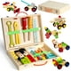 thumbnail image 1 of Juego de juguetes para niños de 2 a 3 años, caja de madera para construir juguetes, juego educativo de simulación, juguetes para niños y niñas de 3 a 6 años, regalo de cumpleaños y Navidad, 34 piezas, 1 of 5