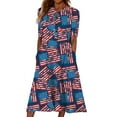 thumbnail image 2 of Wycnly Summer Dresses for Women 4th of July Fashion Button Pocket Swing Independence Day Tunic Maxi Dresses 2025 Short Sleeve V-Neck American Flag Print Long Formal Dress Blue XL, 2 of 5