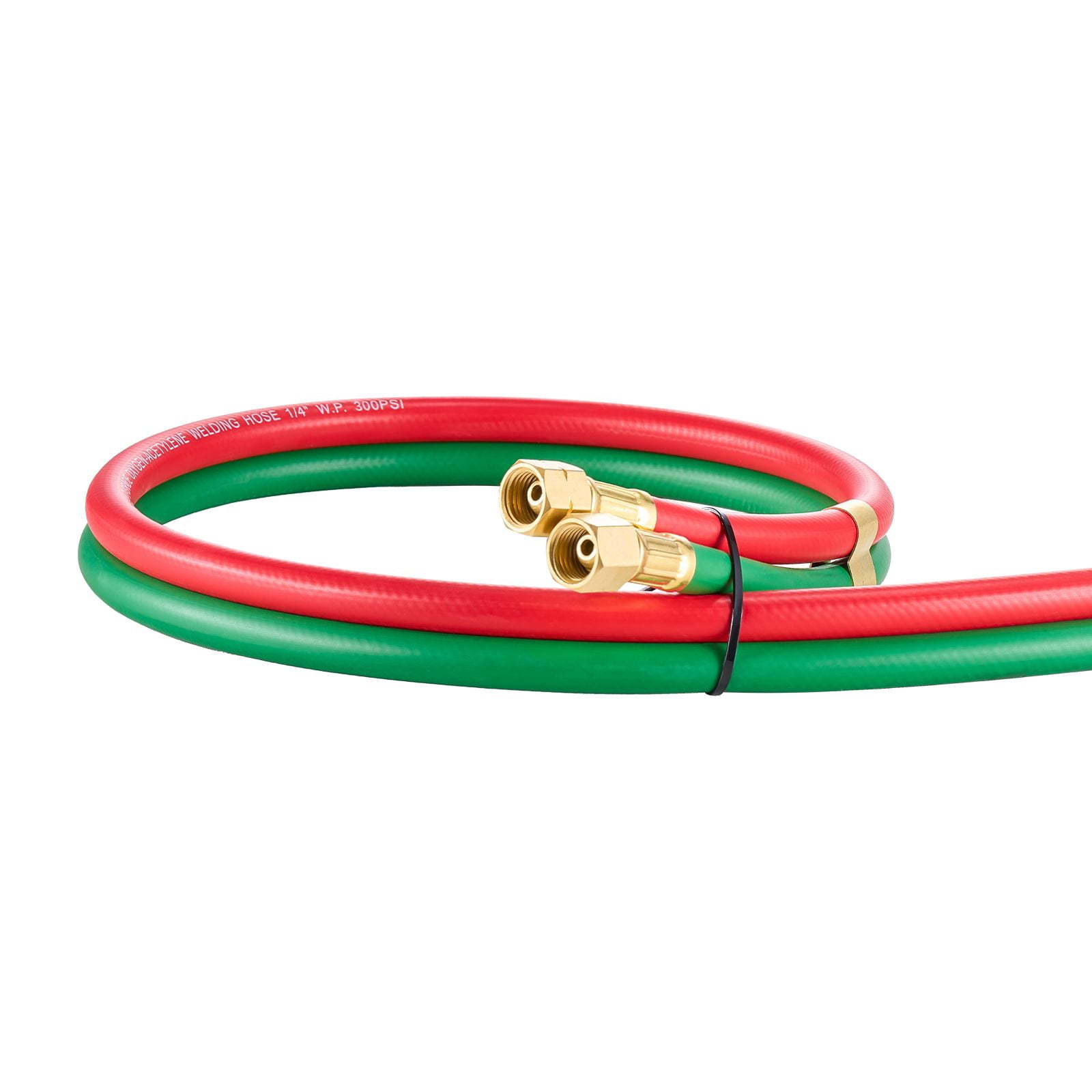 25FT Oxygen Acetylene Twin Welding Hose, 1/4" T-Grade, 300 PSI Working Pressure, 900 PSI Burst, Color-Coded for Welding Cutting Applications