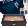 thumbnail image 3 of Estuche para relojes, organizador portátil de relojes de carbono con 12 ranuras, pantalla para relojes, tecnología avanzada, 3 of 9