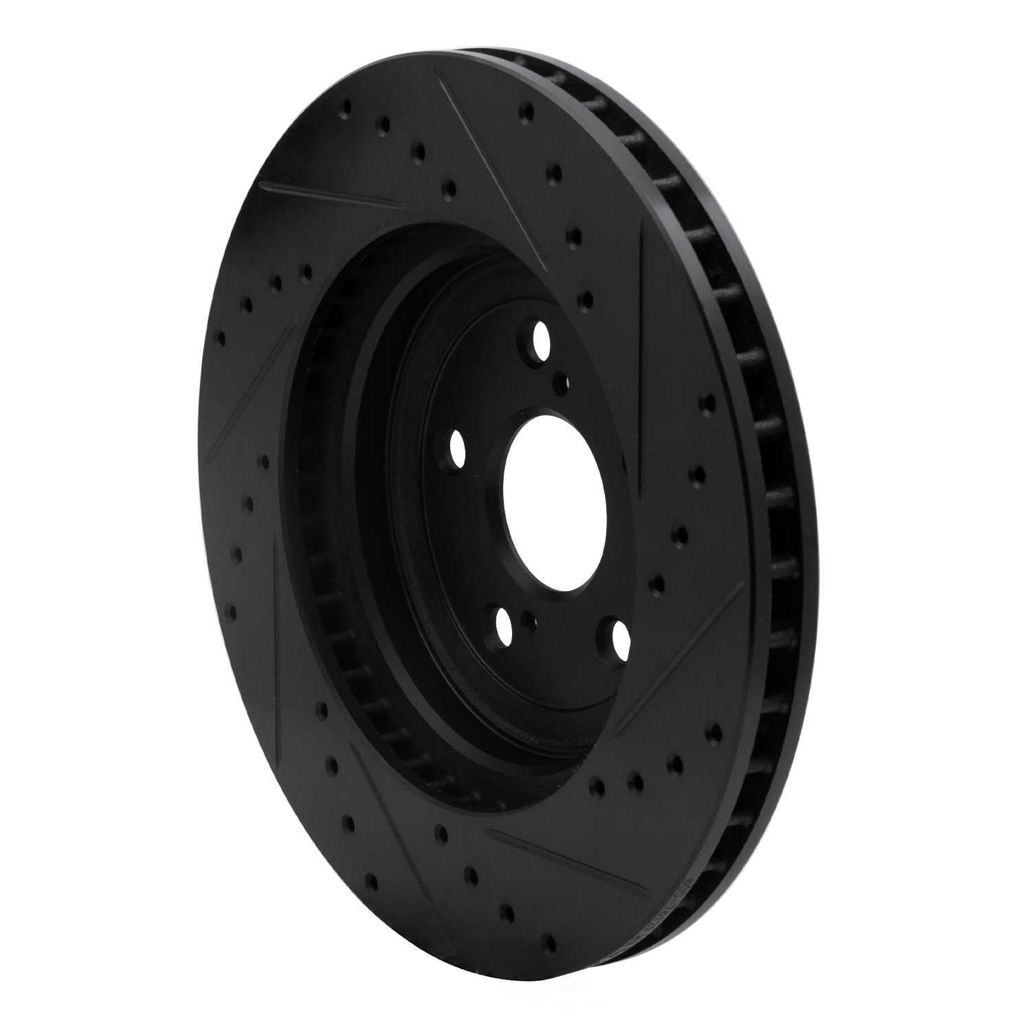 Dynamic Friction Company 633-76129L DFC Brake Rotor - Drilled And Slotted - Black