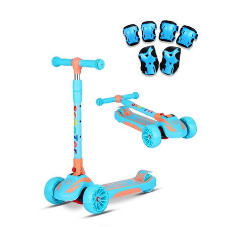 K-Speed 3 Wheels Kick Scooter for Kids and Toddlers Girls & Boys, Adjustable Height, Learn to Steer with Extra-Wide PU LED Flashing Wheels for Children from 2 to 8 Year-Old