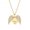 Gold, variant on Laser Letter Angel Wings Full Diamond Heart-shaped Necklace