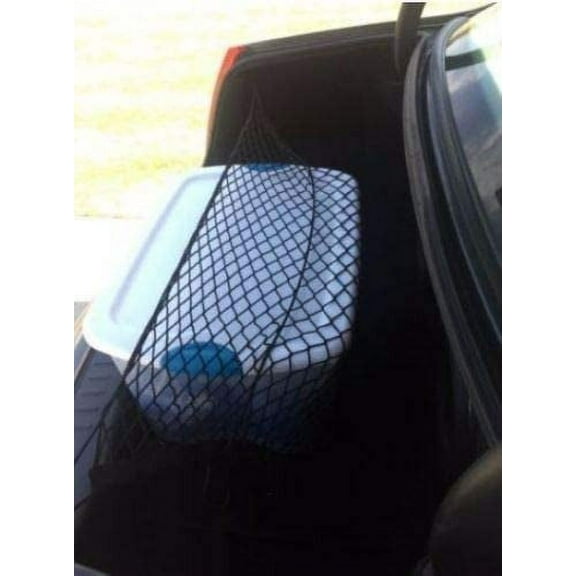 EACCESSORIES EA Trunk Organizer Cargo Net for Cadillac DEVILLE 2000-2005 – 2 in 1 Floor & Envelope Style Cargo Net for Sedan – Premium Mesh Car Trunk Organizer – Compatible with Caddy DEVILLE