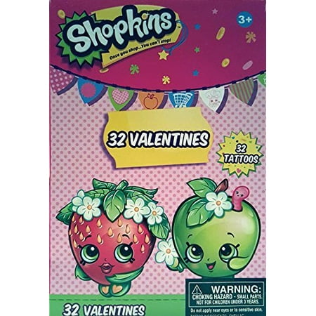 Shopkins Valentine Exchange cards with Tattoos - 32 count | Walmart Canada