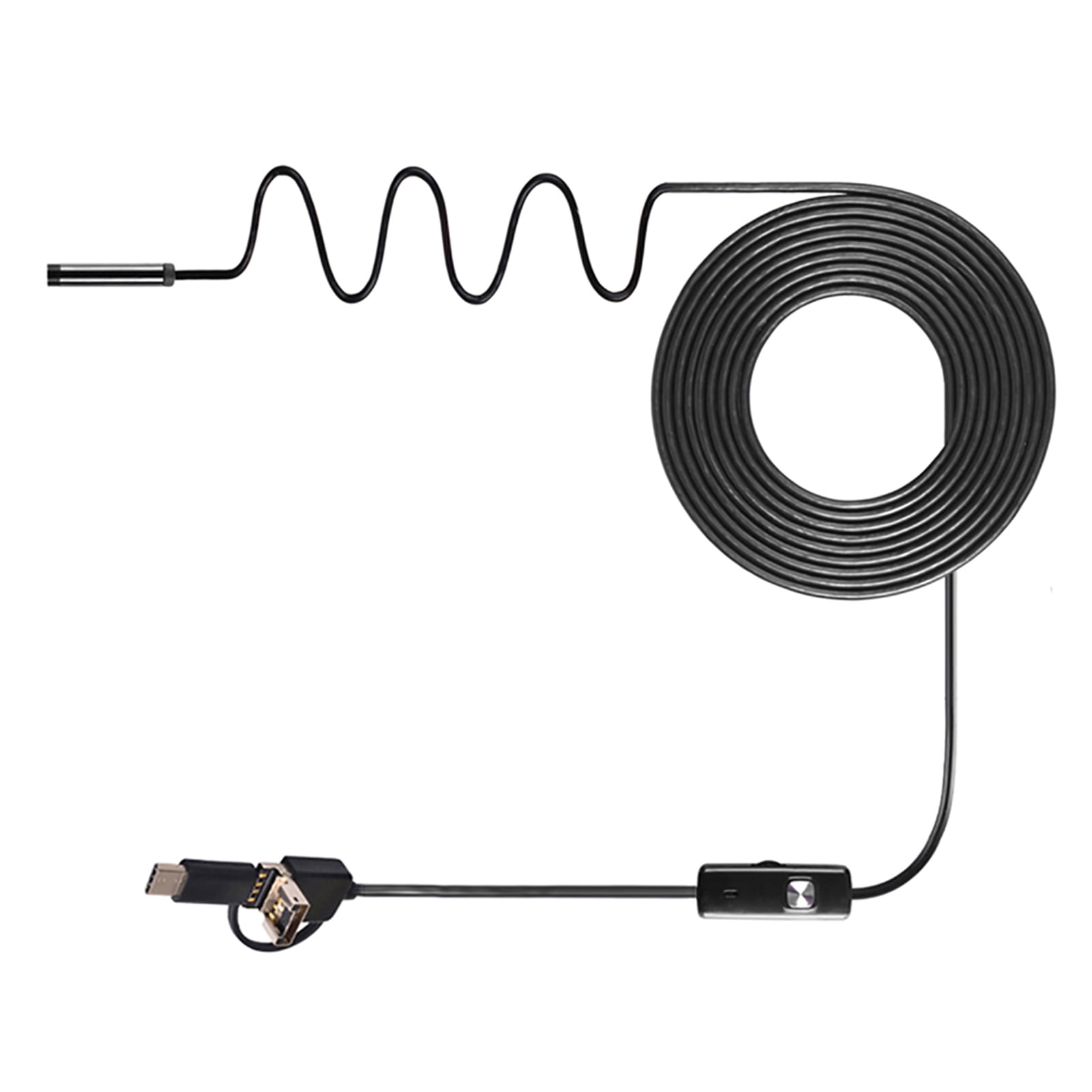 3-in-1 Industrial Endoscope Borescope Inspection Camera Built-in 6 LEDs IP67 Waterproof  Endoscope Replacement For  Smartphones/PC