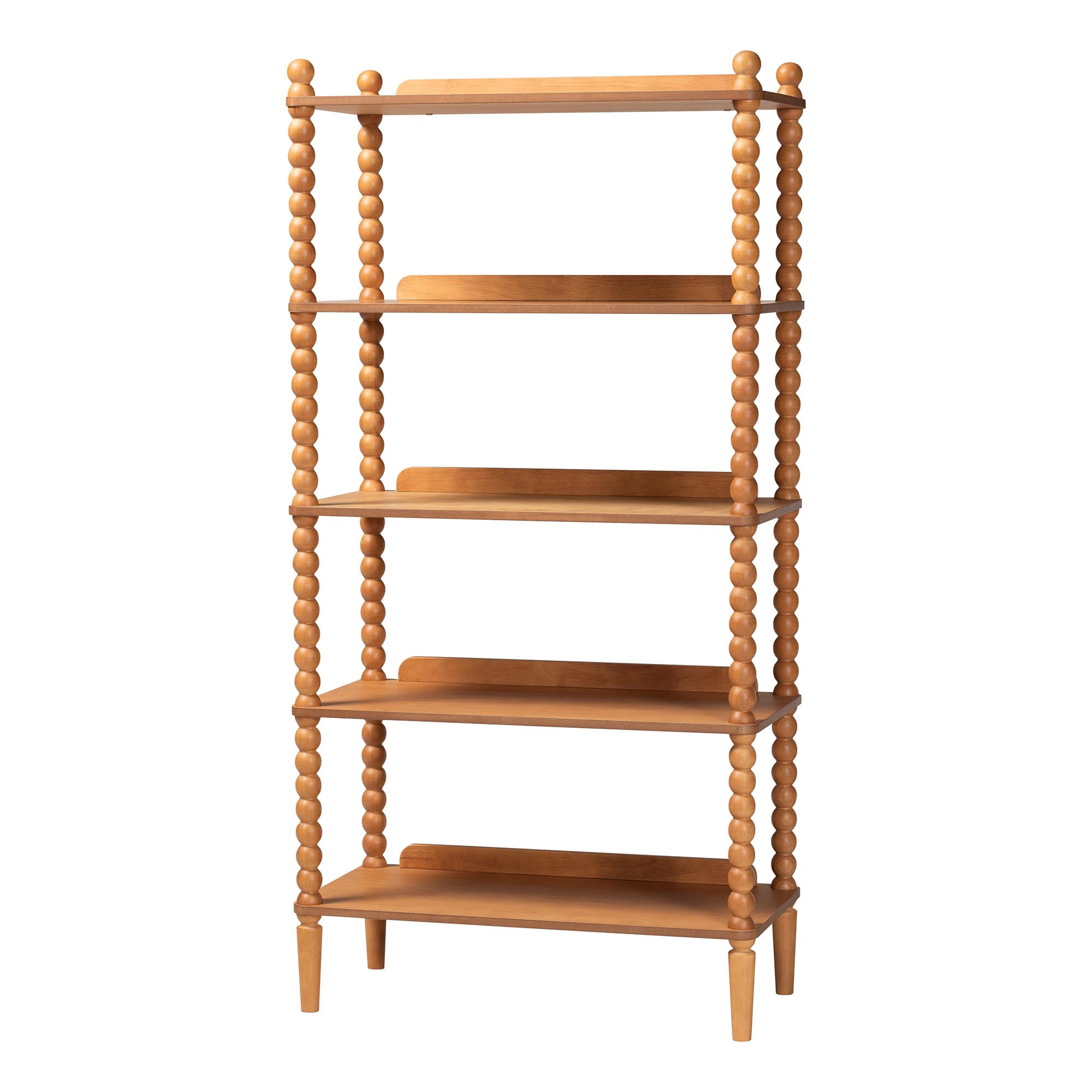 Baxton Studio Lucera Farmhouse Display Shelf, 5-Tier, Oak Brown
