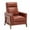 Caramel, variant on Reed Black Top Grain Leather Exposed Wood Frame Push Back Recliner