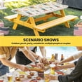 thumbnail image 6 of Green Yellow Diamond Table Cloths for 5 Foot Rectangle Tables, Modern Geometric Middle Century Beige Patio Waterproof Elastic Fitted Tablecloths, Washable Rectangular Table Cover for Camping, 6 of 8