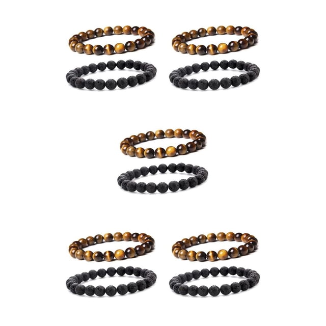 Minnieouse 2 Pieces Stone Bead Bracelets Jewelry Hand Fashion Adorn Gift Solid Decoration Birthday Gifts Accessory Color Wrist Decor Type2 NO2