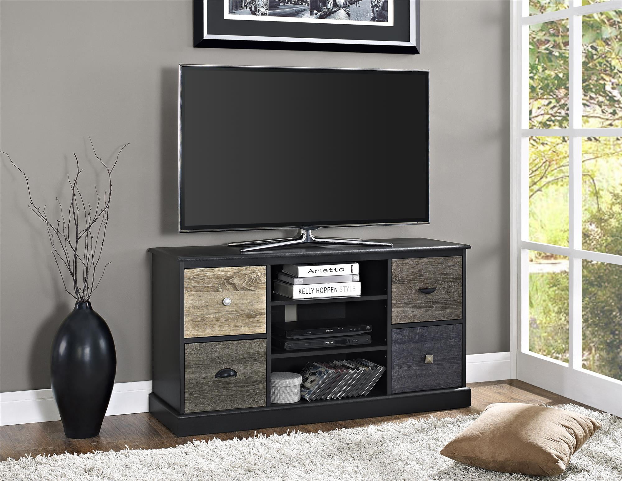 Ameriwood Home Mercer Storage TV Console with Multicolored ...