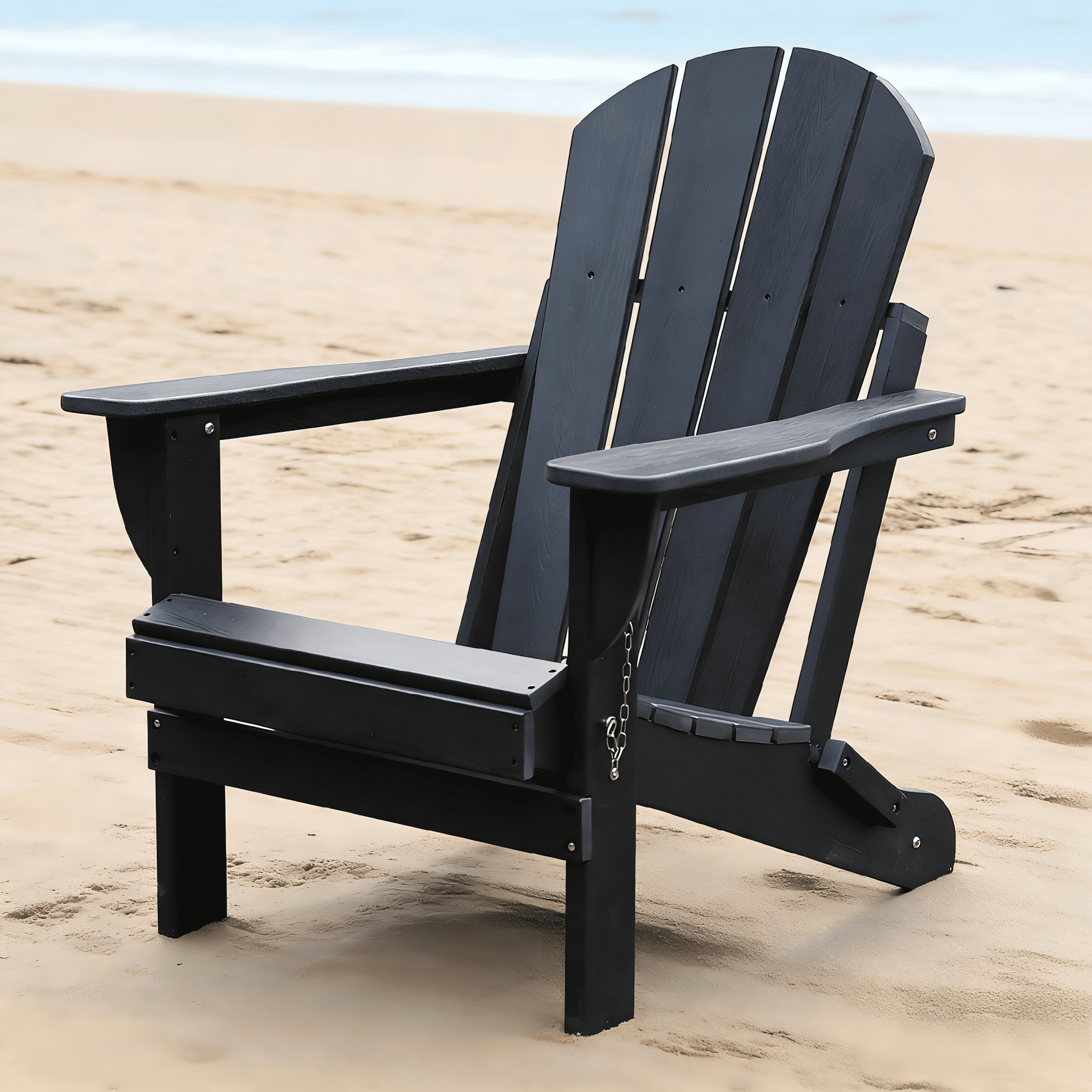 Adirondack Chair, Daily Use Leisure Chair for Garden Fire Pit Poolside Lawn, Black