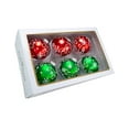 thumbnail image 2 of Kurt S. Adler GG0905 Boule de Noël en Verre Rouge & Vert avec Design Tourbillon Blanc 80 mm, 6 Pcs, 2 of 3