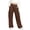 Brown, variant on OVAFBAU Girls Wide Leg Cargo Pants Girls Solid Cargo Sweatpants Elastic Waist Soft Pocket Pants