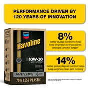 Chevron Havoline Conventional Motor Oil 10W-30, 6 Qt Smart Change Box Case (2-Pack)