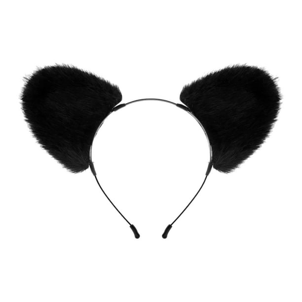 Diadema con orejas de oso para cosplay, accesorio para la cabeza para actuaciones de Año Nuevo y Halloween. Negro