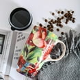 thumbnail image 2 of Coffee Ceramic Mug Porcelain Latte Tea Cup Tall Mug with Lid 17oz. Butterfly, 2 of 7