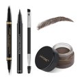 thumbnail image 1 of Kit de maquillaje para cejas con lápiz microblading de 4 puntas, resistente al agua, delineador, pomada y pincel de doble punta. Kit de lápiz para cejas de aspecto natural - Negro y marrón., 1 of 1
