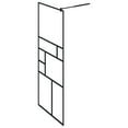 thumbnail image 4 of vidaXL Walk-in Shower Wall with Shelf Black 31.5"x76.8" ESG Glass&Aluminum, 4 of 8