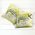 thumbnail image 6 of Ambesonne Adventure Throw Pillow Cover 2 Pack, World Map Airplane, 24", Yellow Black, 6 of 7