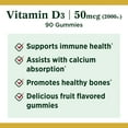 thumbnail image 5 of Nature's Bounty Vitamin D3 Gummies, 50 mcg, 2000 IU, 90 Ct, 5 of 9