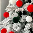 thumbnail image 5 of 16 Pcs Velvet Christmas Balls Hanging Ornaments Set, 2.4" Shatterproof Plastic Flocked Christmas Tree Balls Xmas Decorations Festival Holiday Party Decor, 5 of 9