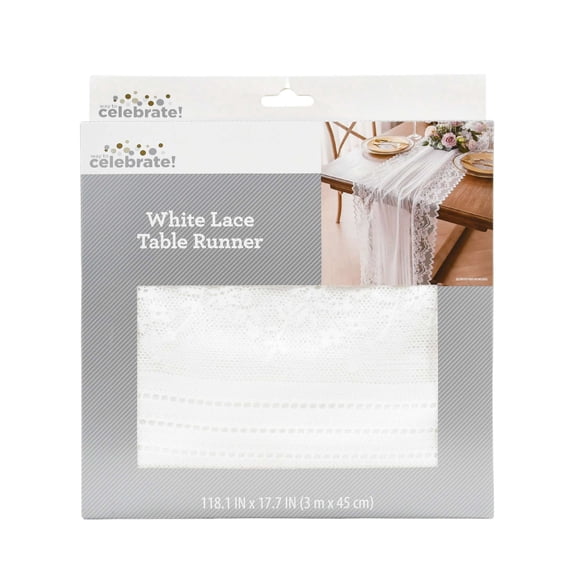 White Lace Table Runner, 118", by Way To Celebrate