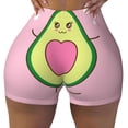 thumbnail image 2 of Lsque Cute Avocado Pattern High Waisted Biker Shorts for Women-Tummy Control Fitness Athletic Workout Running Yoga Gym Shorts,Moisture-Wicking-Medium, 2 of 9