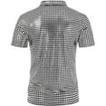thumbnail image 5 of Men's 70s Disco Shirt Sequin Short Sleeve Button Shirt Shiny Party Prom, 5 of 5
