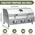 thumbnail image 7 of Frizi 3-Burner Tabletop Gas Grill, 30,000 BTU Portable Propane Grill - Heavy-Duty Thickened Grates & Stainless Steel Knobs, 7 of 7