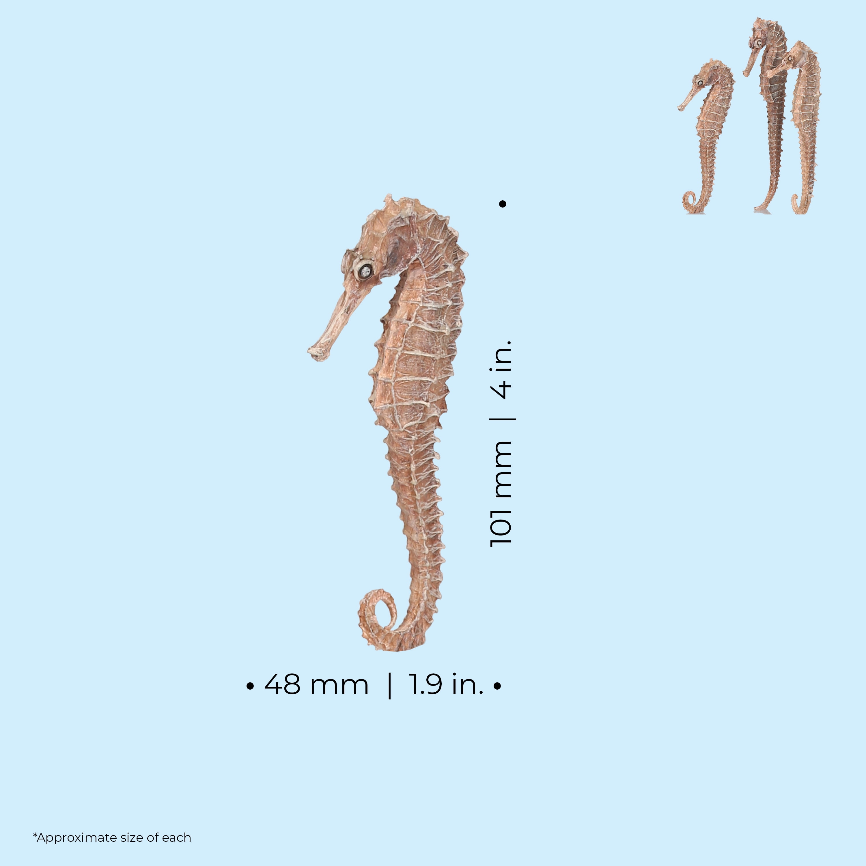biOrb Aquarium Décor Seahorse Set of 3 - Ceramic, Natural