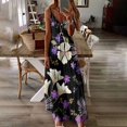 thumbnail image 2 of USSUMA Sun Dresses Women Summer Casual Sleeveless Flowy Spaghetti Strap Maxi Long Sundresses for Women Daisy Print Plus Size Dress for Women V Neck Graduation Dress, 2 of 5