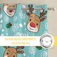 thumbnail image 6 of Christmas Blue Kitchen Curtains Window Panels, Xmas Cute Elk Winter Leaves Cartoon Snowflake Insulated Window Treatment Curtain, Grommet Curtains for Bedroom/Living Room/Bathroom, 2 Piece 52"Wx84"L, 6 of 8